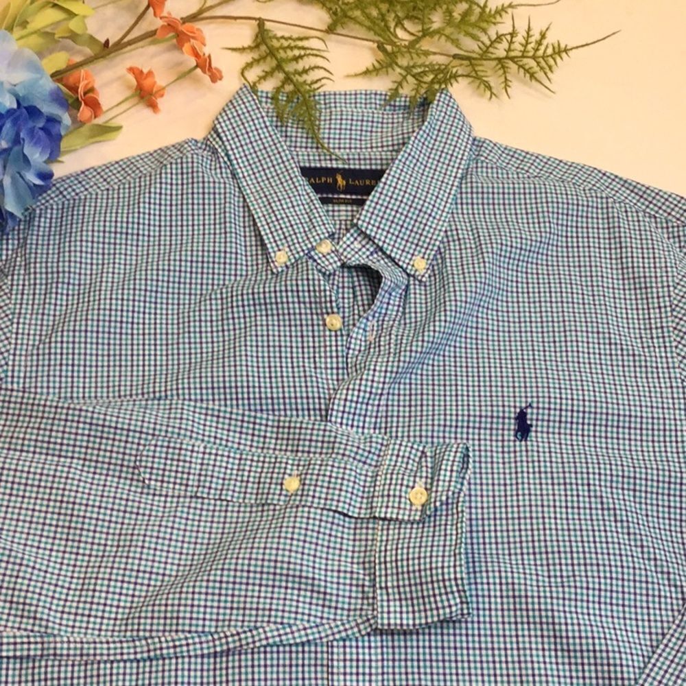 Ralph Lauren Polo Slim Fit Plaid Oxford Shirt XL